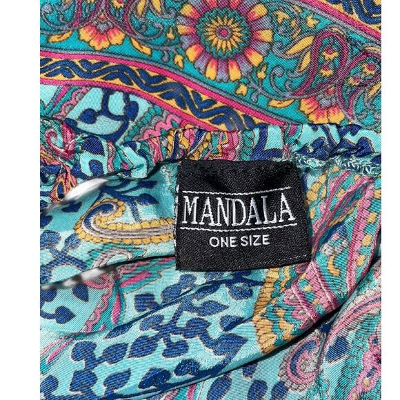 MANDALA Bohemian Blue Pink Floral Paisley Halter Maxi Dress   One Size - Picture 4 of 4